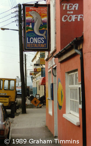 an early example of Dingle dolphinalia: Longs Pub, Strand St, 1989